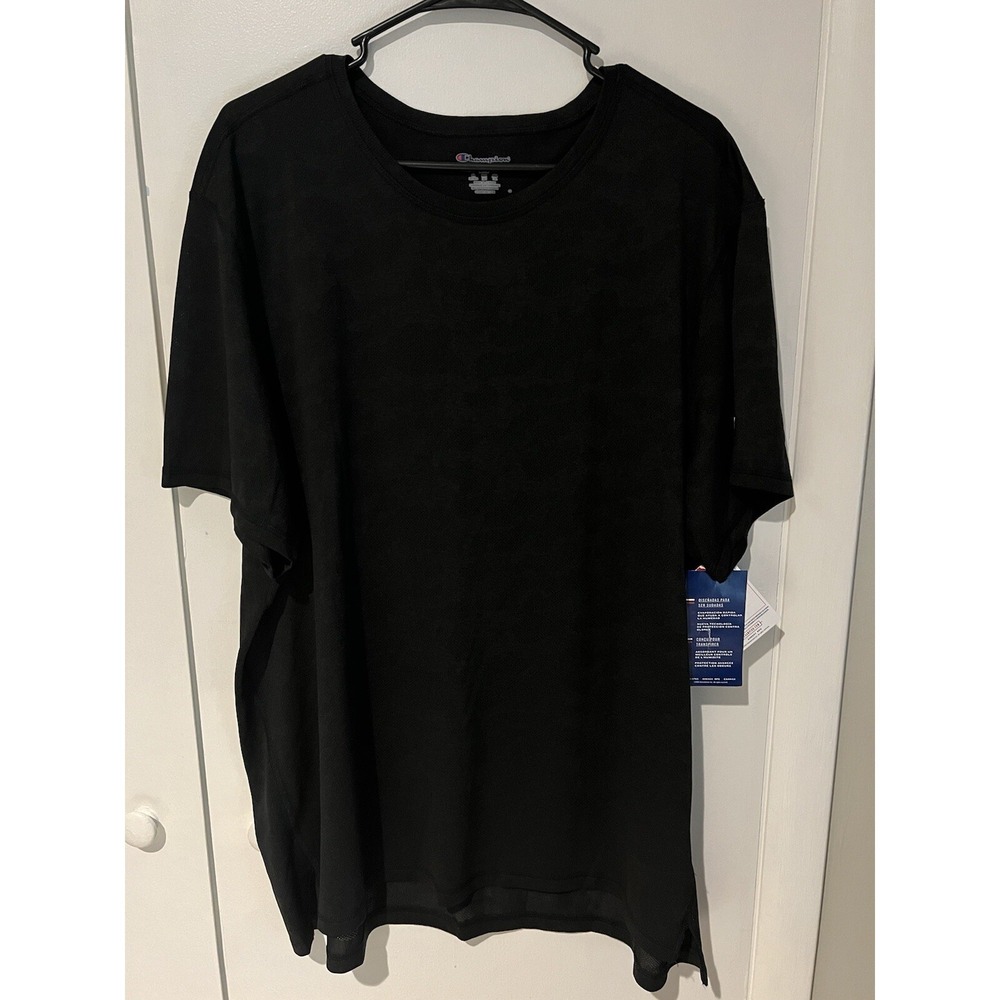 NWT Champion Men's Black AOP Tee  XXL Camouflage T-shirt